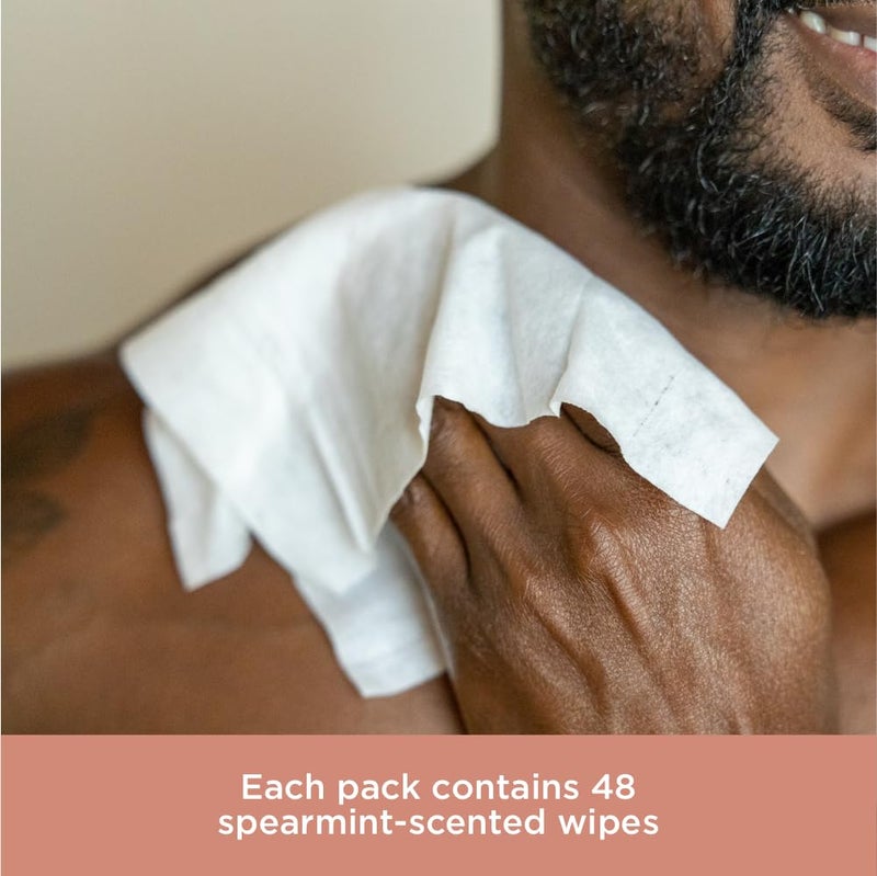 PURE FOR MEN بيور للرجال مناديل قابلة للتدفق | تساعد في القضاء على الروائح، 100% قابلة للتحلل الحيوي، خالية من البارابين والكحول | فيتامين E، ميزيلار وألوة فيرا | 48 قطعة - Image 4